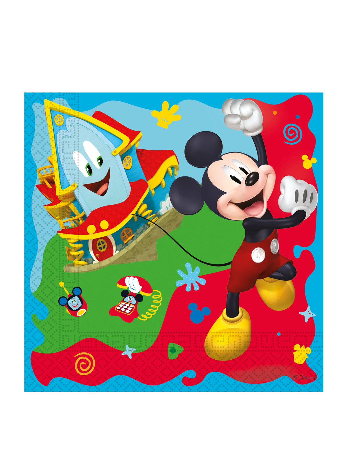 Serviettes en papier Mickey Mouse pour enfant multicolores avec la maison de Mickey