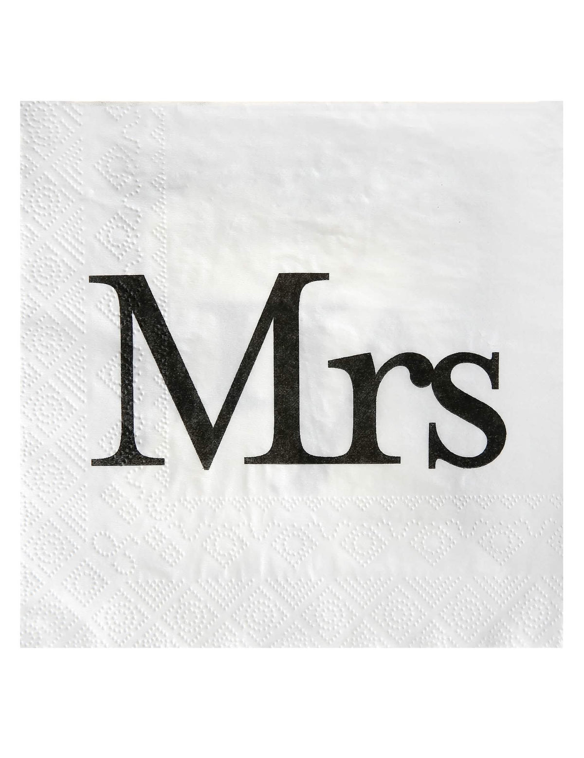 хартиени салфетки Mrs за сватба бели и черни