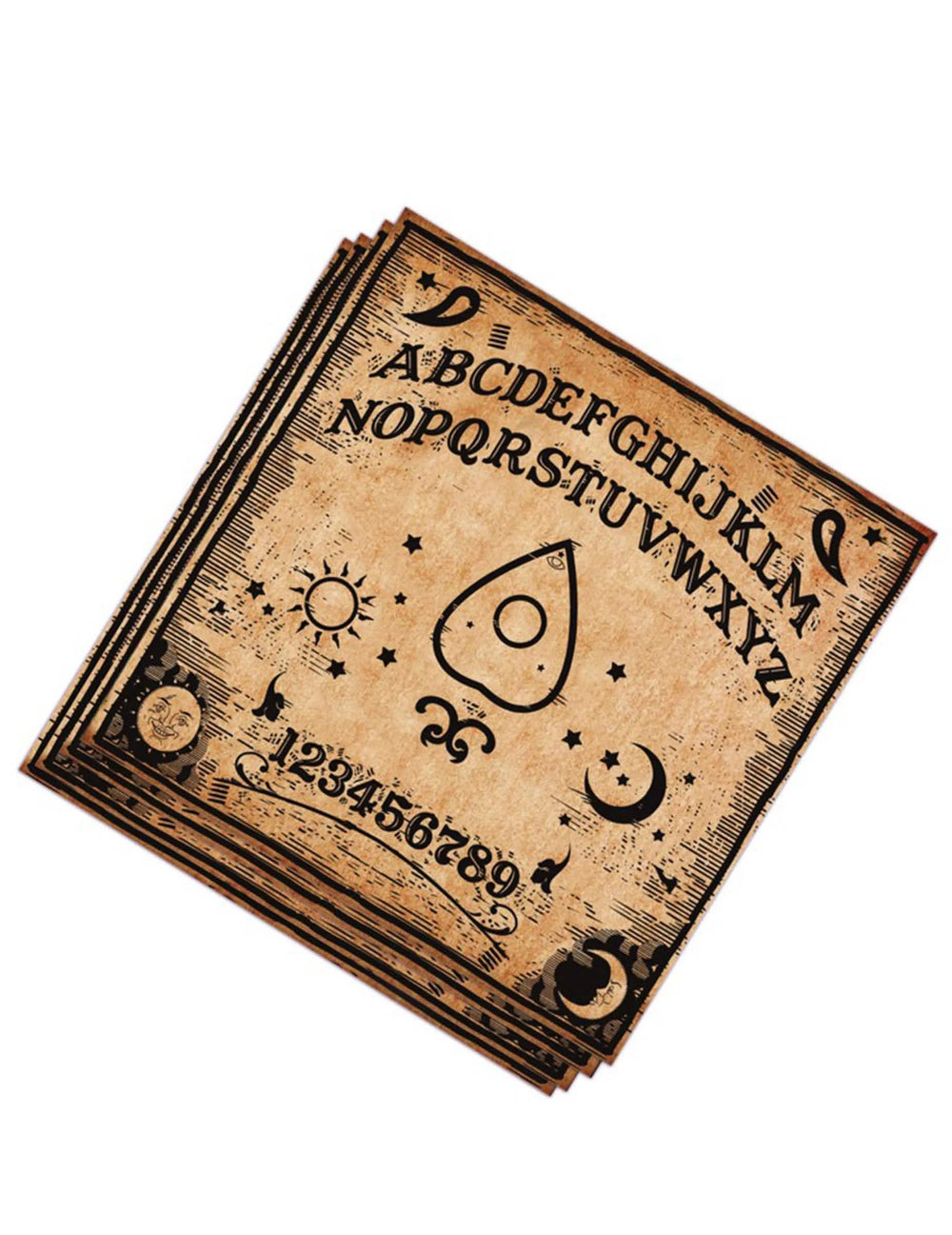 хартиени салфетки Ouija за парти кафяв и черен ефект пергамент