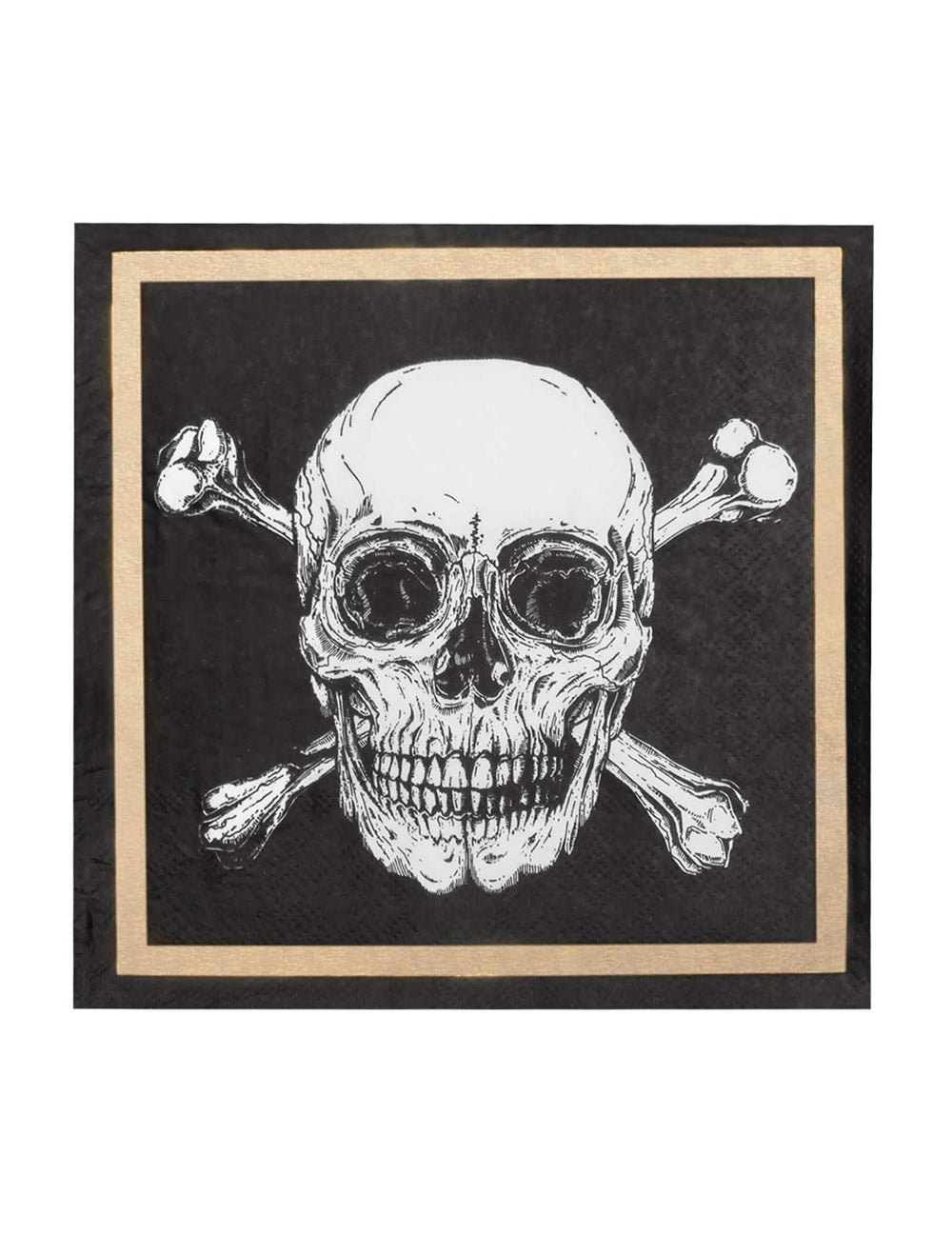 Детайл на мотива с череп върху хартиени салфетки Pirate Jolly Roger