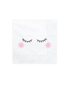 Serviettes en papier licorne blanches avec cils et joues roses
