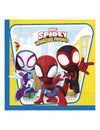 20 serviettes en papier Spidey et ses amis bleu et jaune