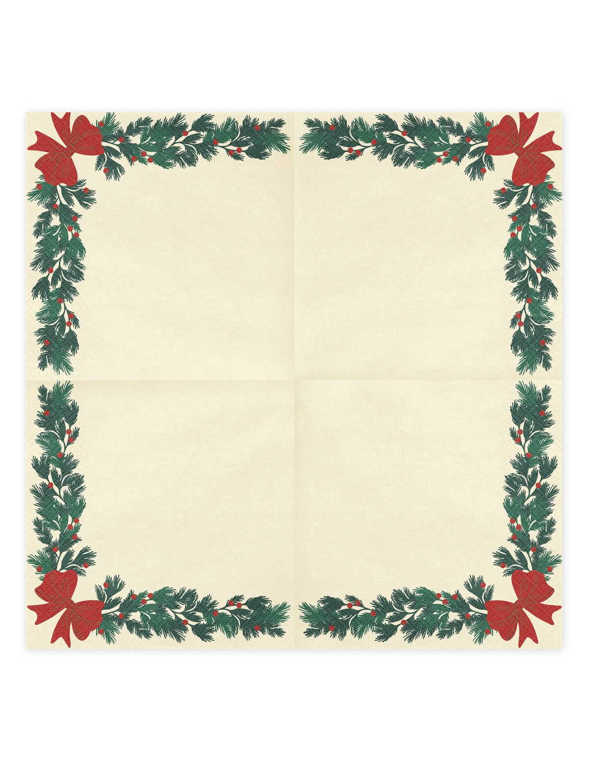20 салфетки Коледен гирлянд бежови 33 x 33 см