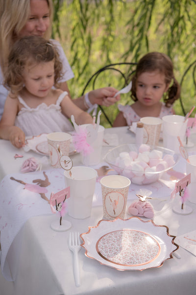 20 хартиени салфетки с форма на балерина, 25 x 25 см cm розово злато с фестончета