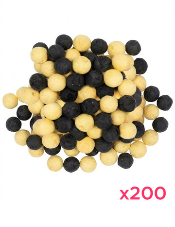 200 черни и златни топчета за духалка 