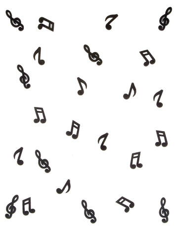 24 черни дървени музикални ноти за конфети за маса 