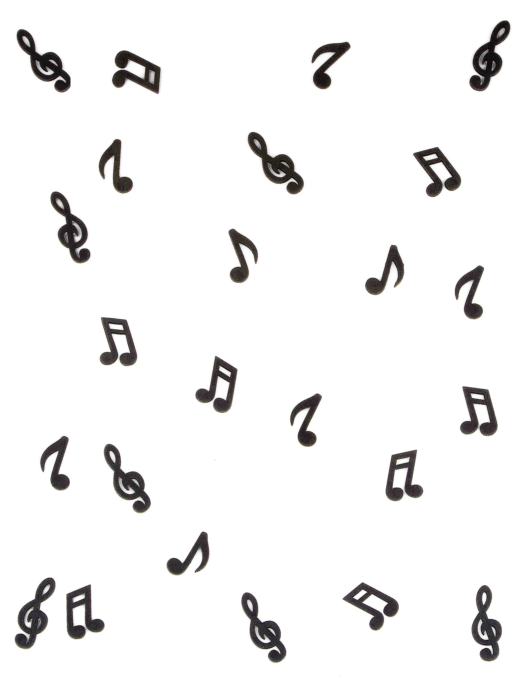 Confettis de table notes de musique pour fête en bois noir