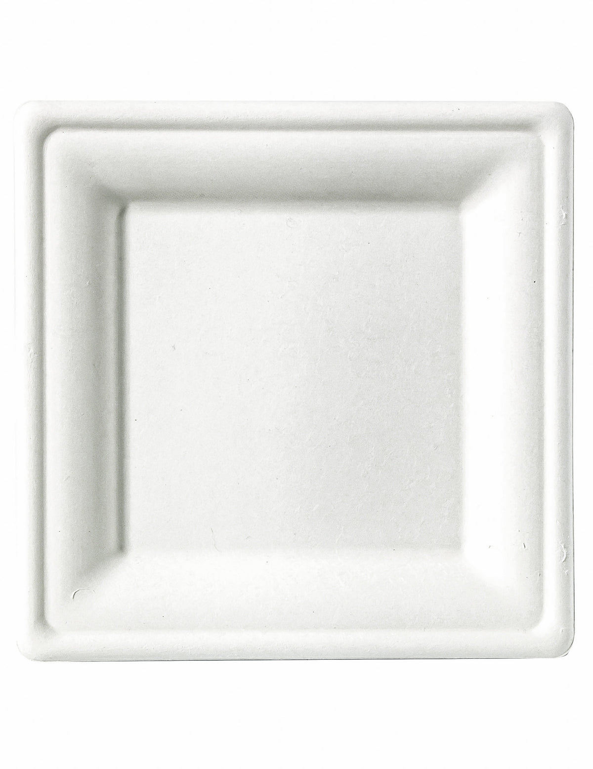 Petites assiettes carrées fibre de canne blanches compostables