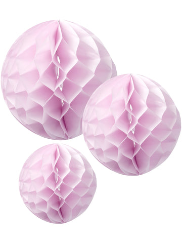 3 розови хартиени пчелни топки 15, 20 и 25 cm 