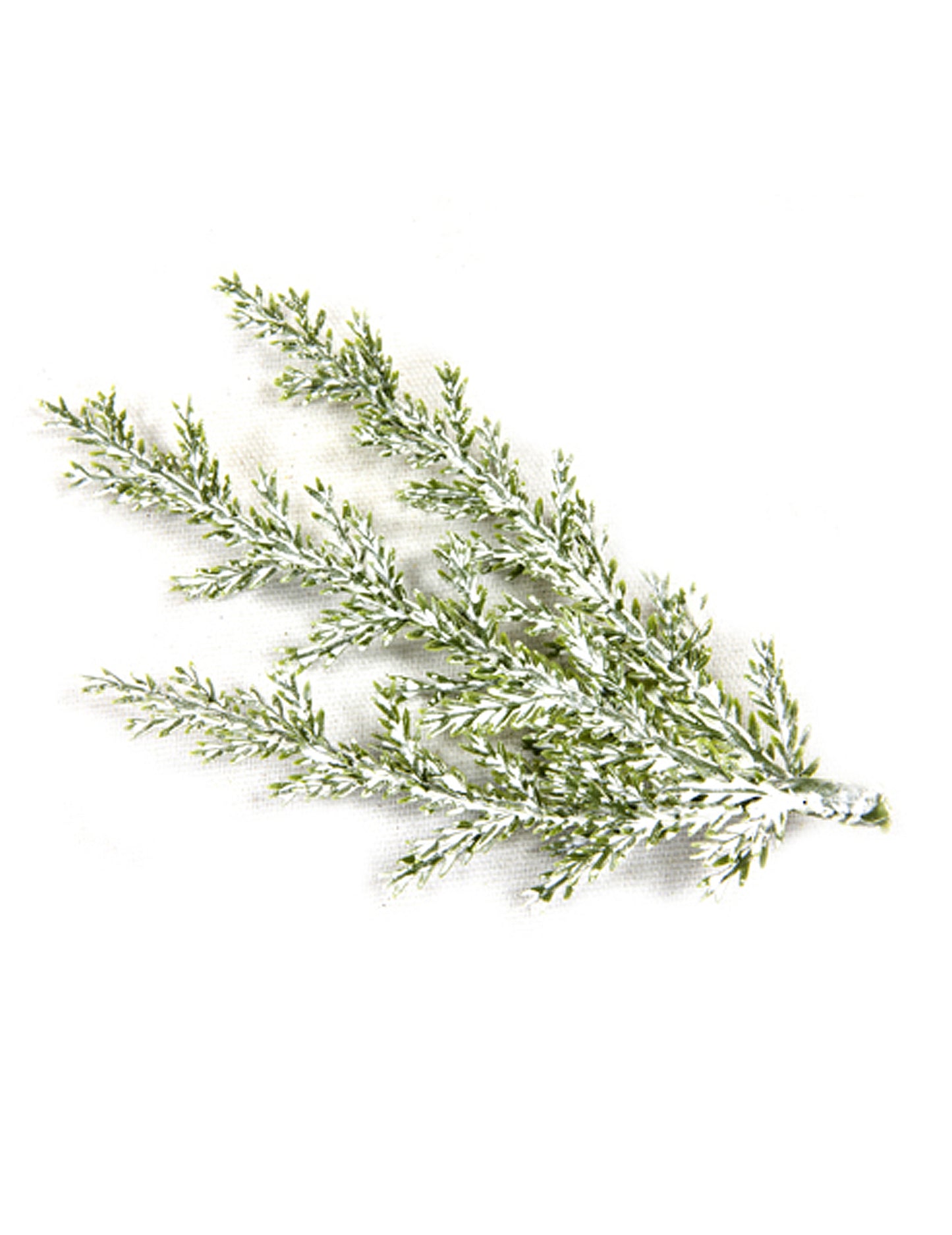 Branches de cyprès artificielles enneigées pour décoration vert et blanc