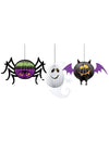 3 Décorations 3D à suspendre Halloween pour fête multicolores motif araignée fantôme et chauve-souris
