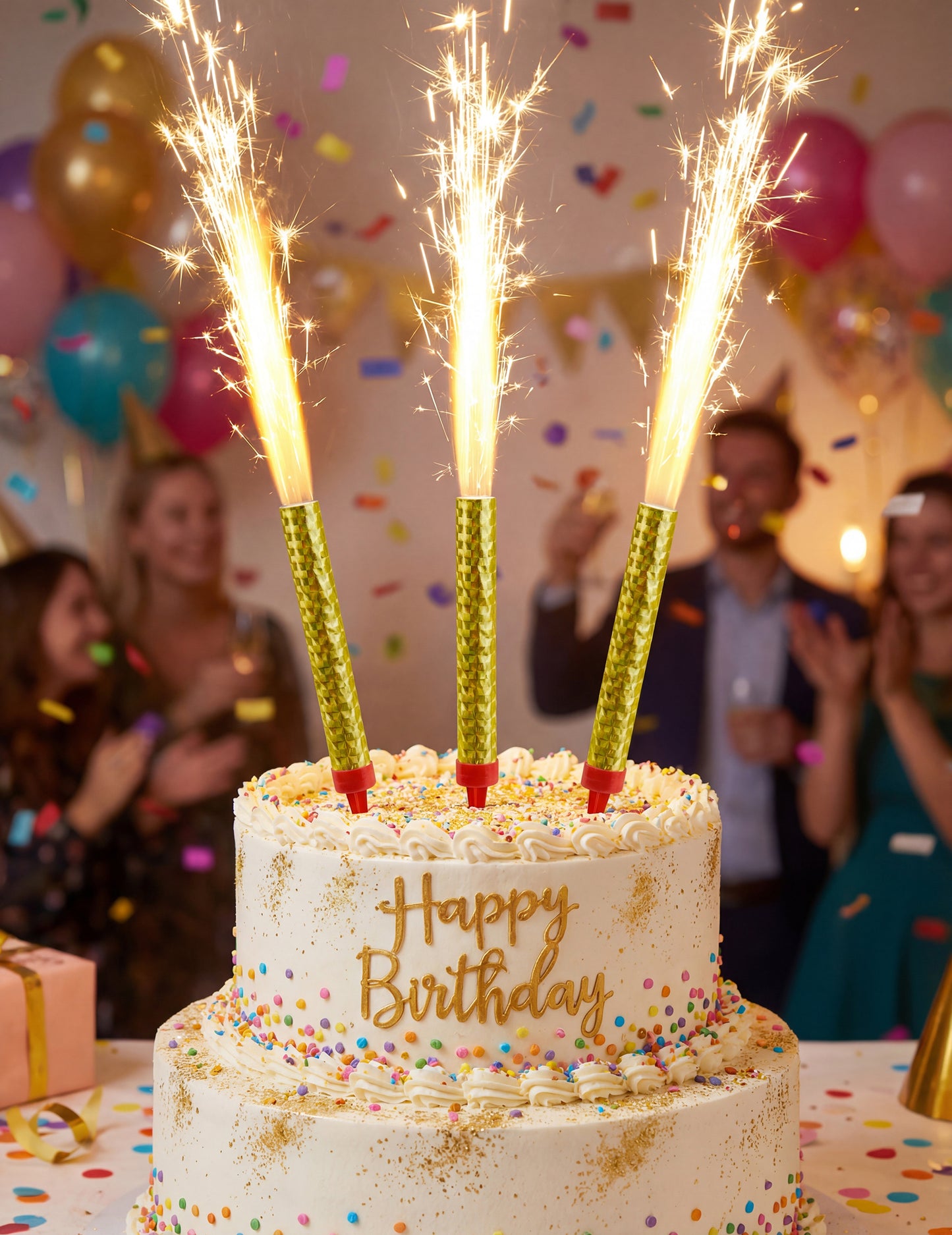 3 Златни фонтани за сладолед 9,5 см 9,5 см