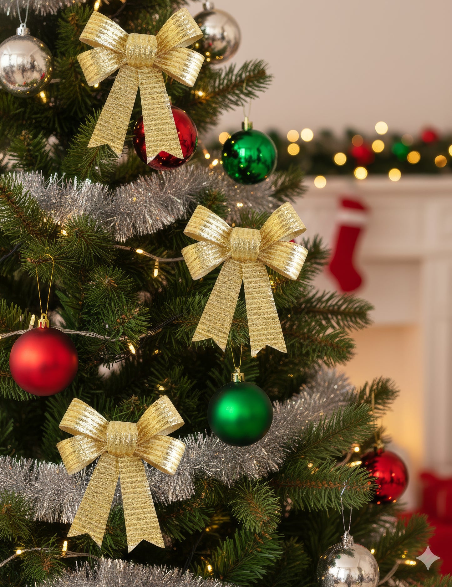 3 блестящи златни панделки 10 x 13 cm 