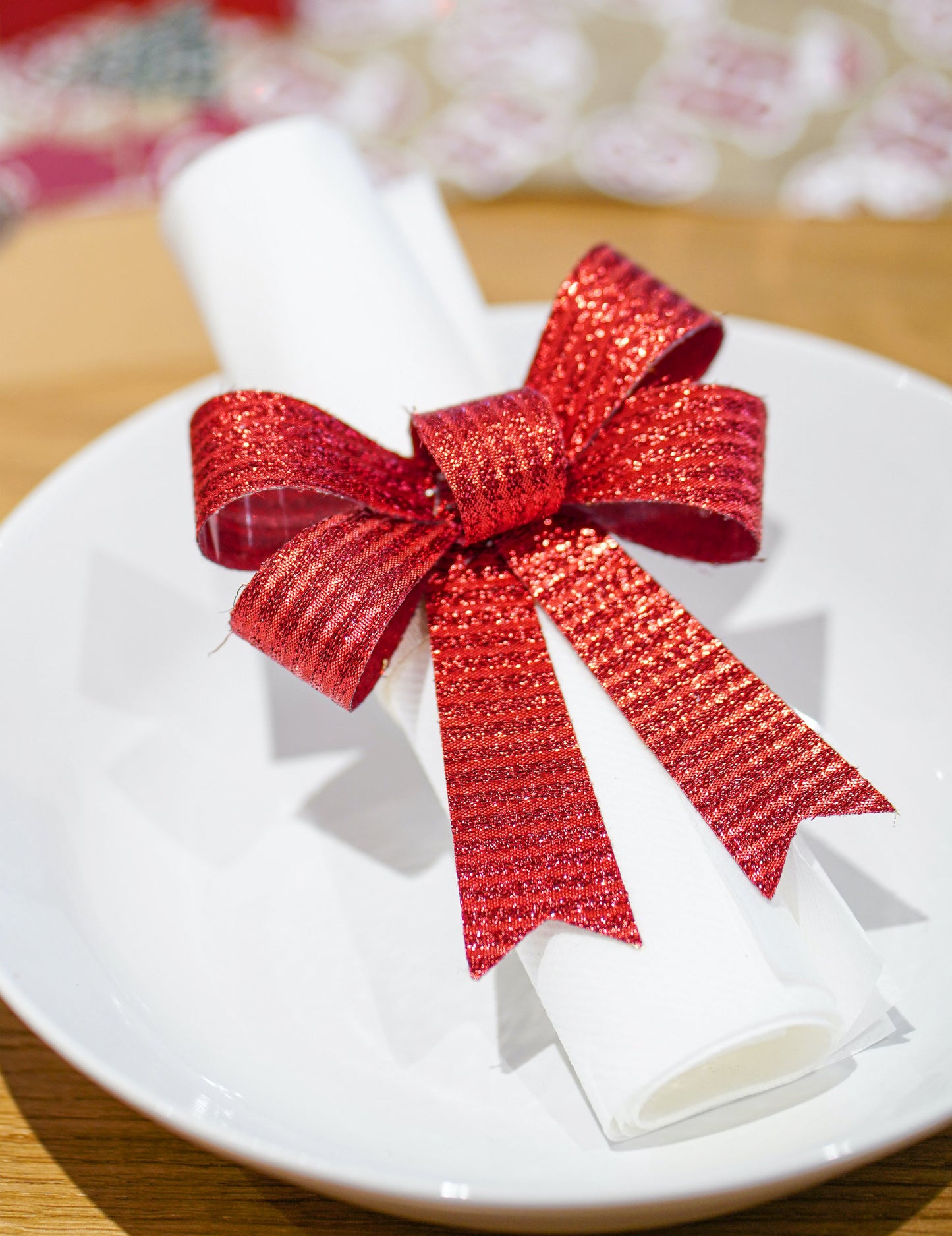 3 блестящи червени панделки 10 x 13 cm 