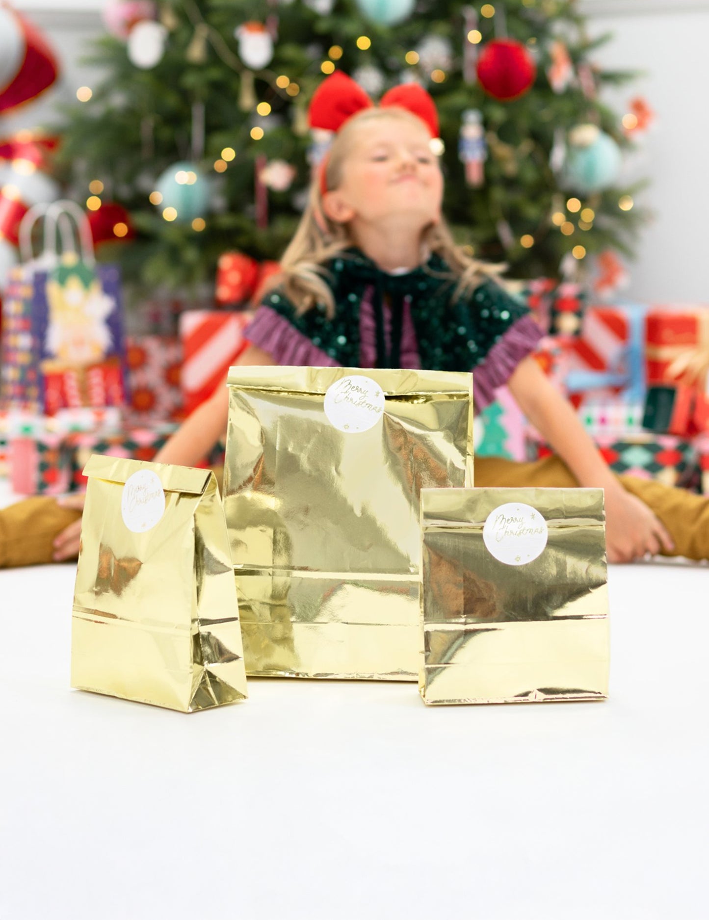 3 златни джоба за подарък 25 x 38 cm