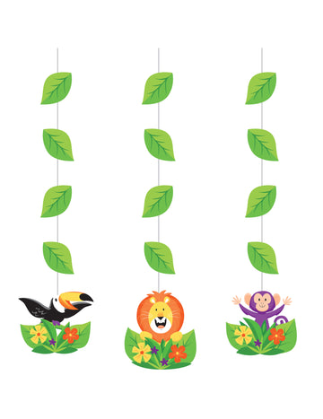 3 картонени окачвания джунгла сафари 57 cm с животни