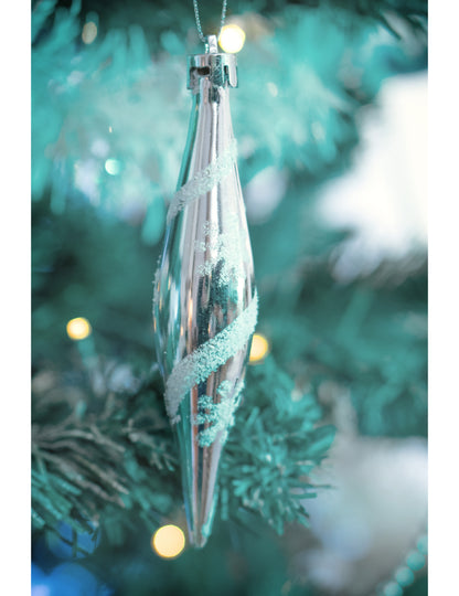 3 сребърни висящи украси във форма на ледени кубчета 15 cm 