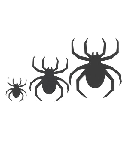 30 Araignées décoratives en papier noir 8, 15 et 20 cm