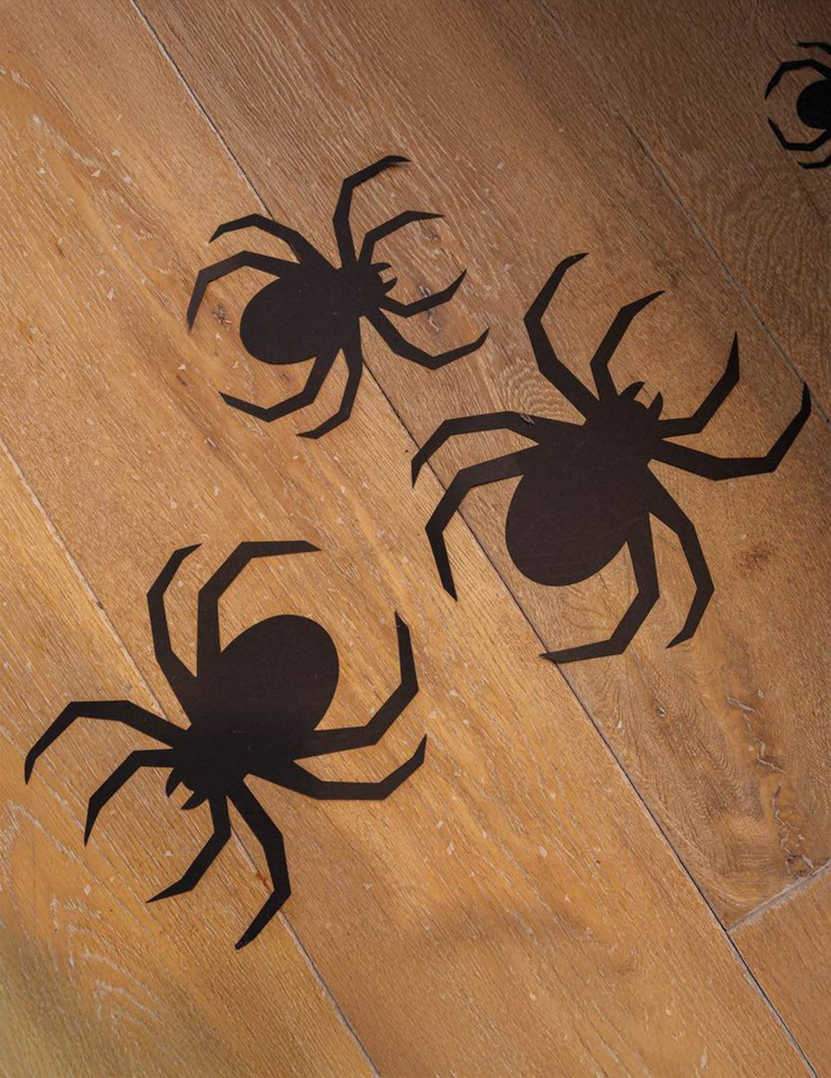30 Araignées décoratives en papier noir 8, 15 et 20 cm