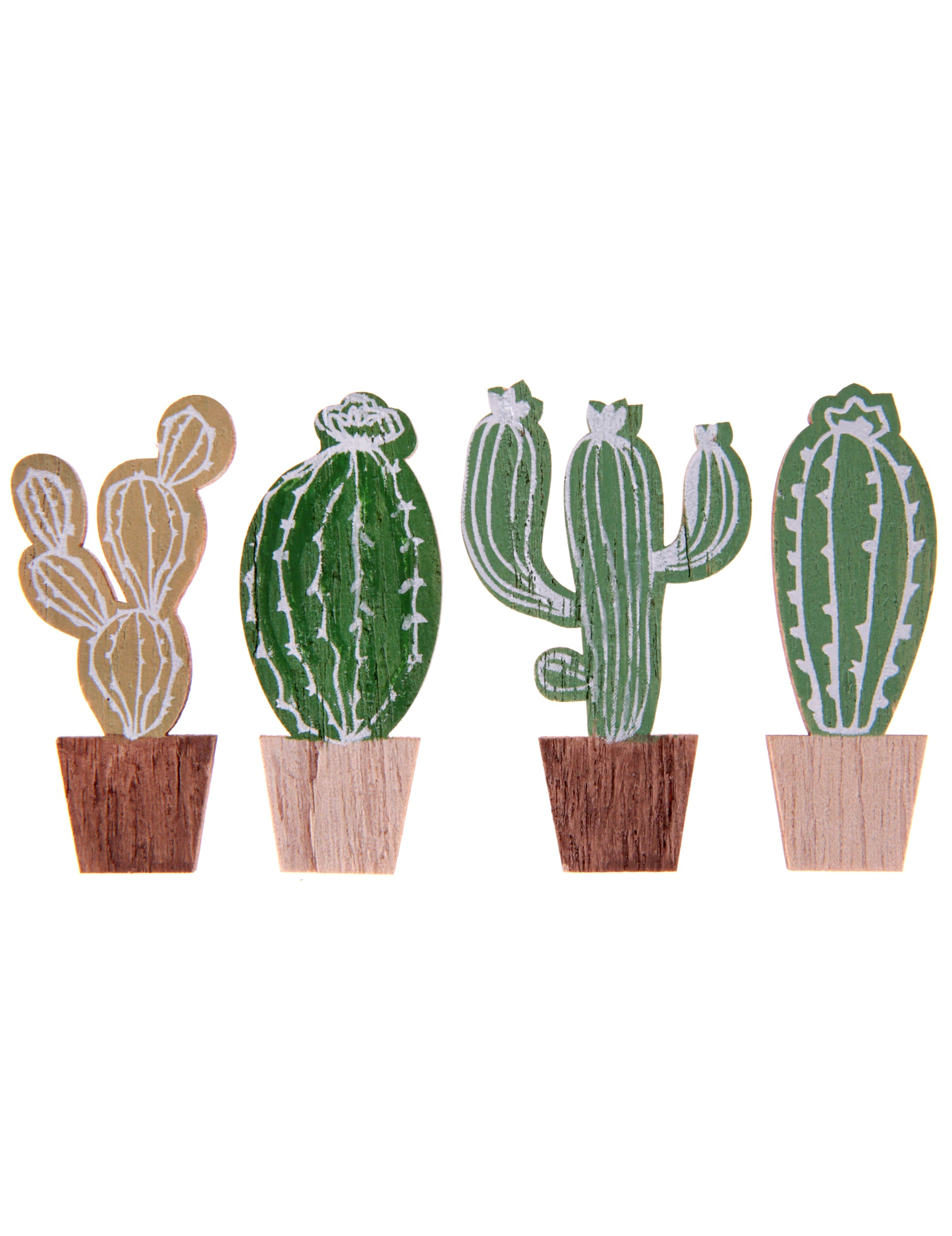 Mise en situation des décorations en bois cactus thème Mexique