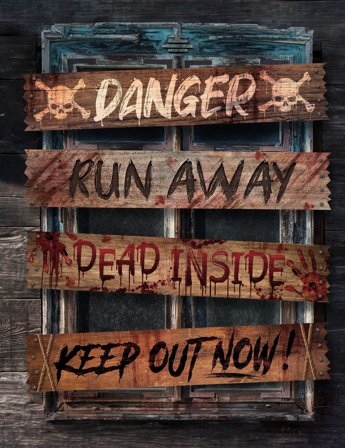 Détail des messages d'avertissement des 4 bannières zone zombie