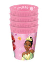 Lot de 4 gobelets réutilisables Princesses rose avec Tiana et Ariel