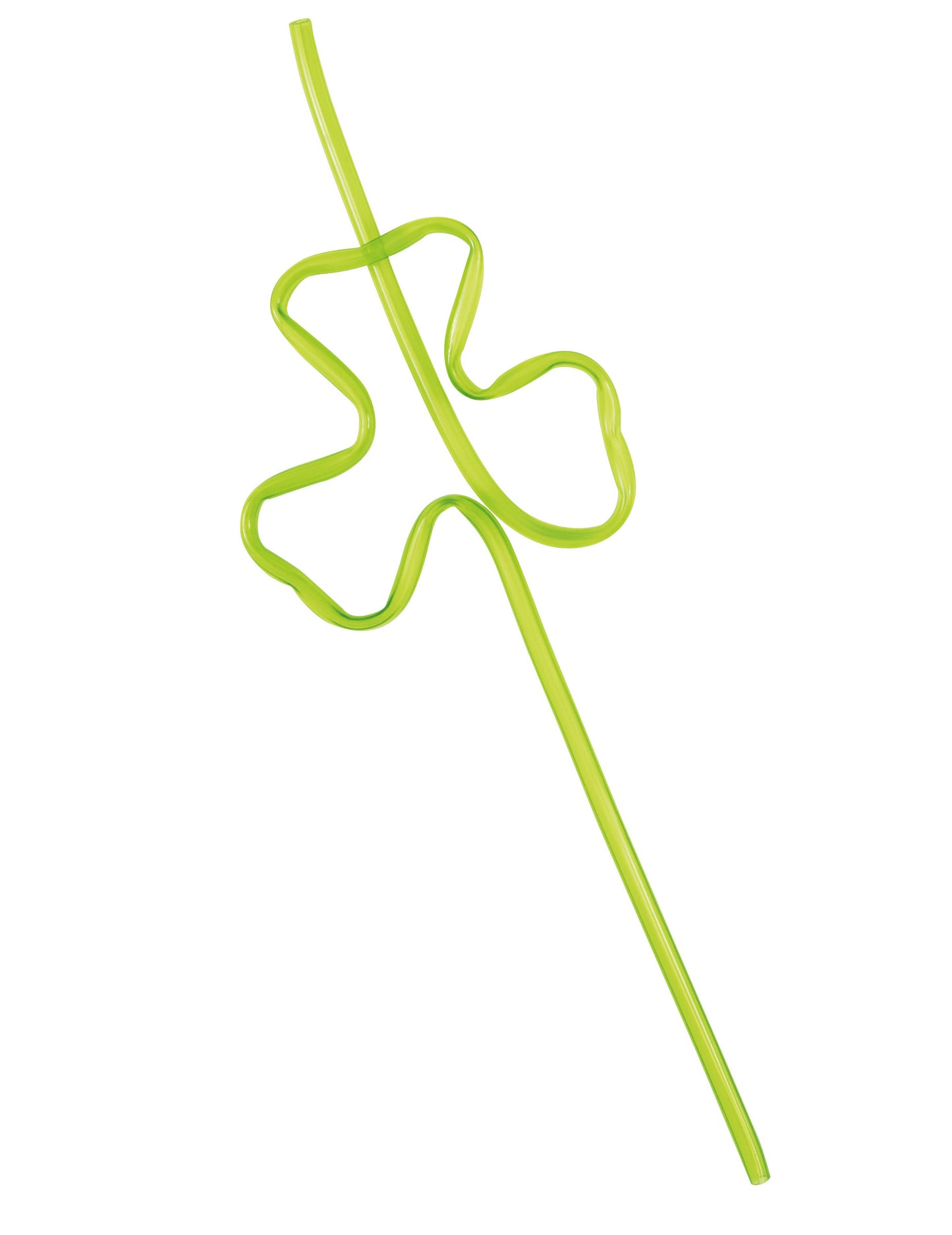 4 зелени пластмасови сламки за многократна употреба във формата на детелина