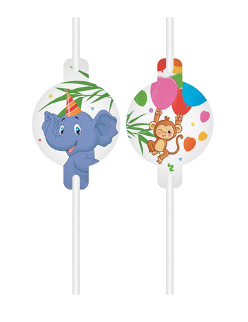 4 сламки с медальони, балони с джунгла, тема сафари