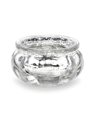 4 сребърни огледални стъклени поставки за свещи 6 x 3 cm за маса