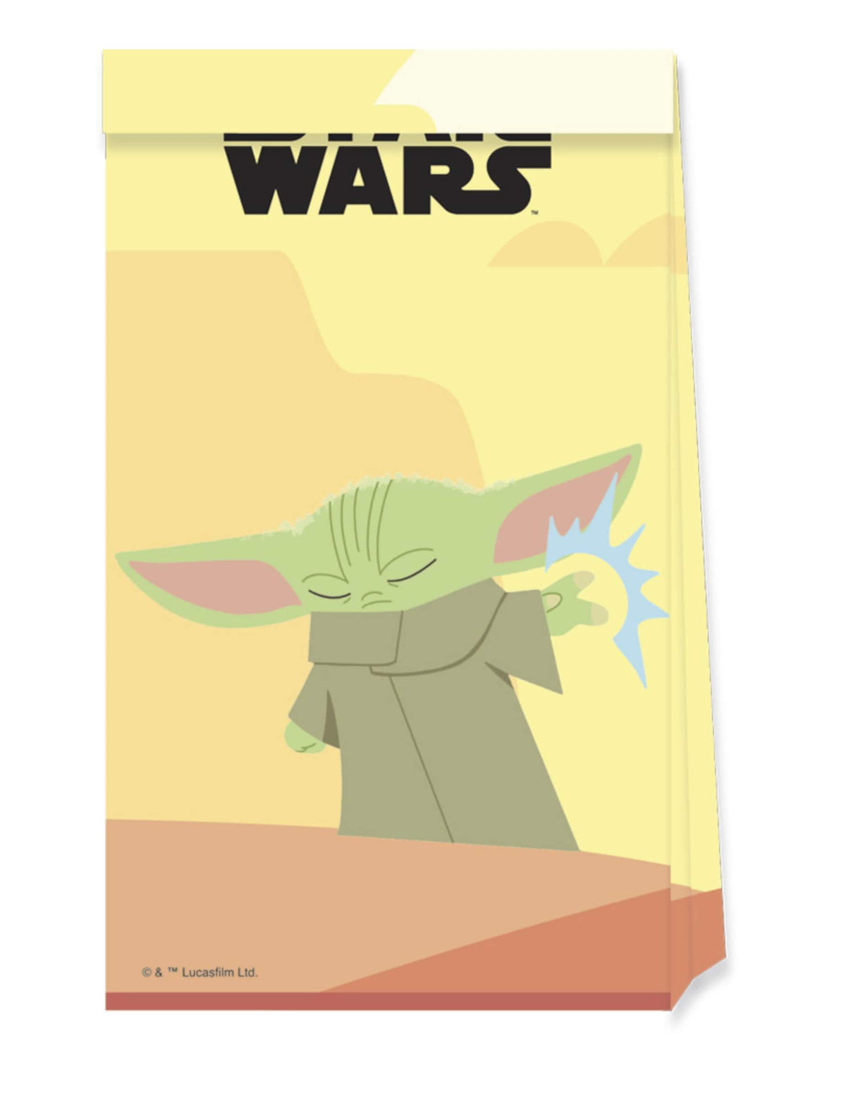 Хартиени торбички Бебе Йода The Mandalorian за дете жълт и бежов