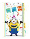Sachets de fête Minions pour enfant jaune avec motifs festifs et confettis