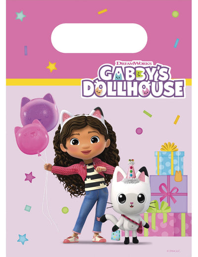 Sacs cadeaux Gabby et la maison magique pour enfant rose et violet