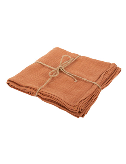 4 теракотени памучни марлени салфетки, 40 x 40 см cm може да се пере