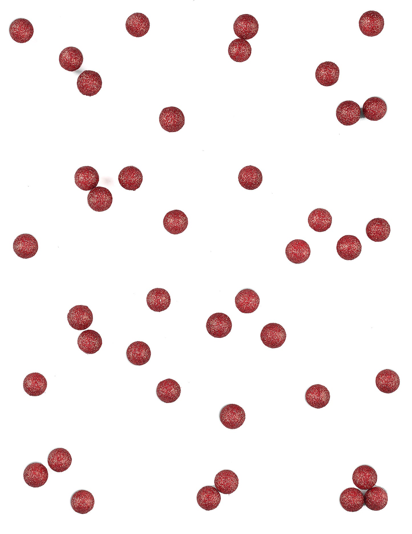 40 червени блестящи декоративни топки от пяна с диаметър 10 мм