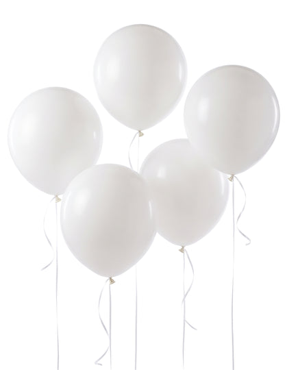 5 Ballons géants en latex blancs 47 cm
