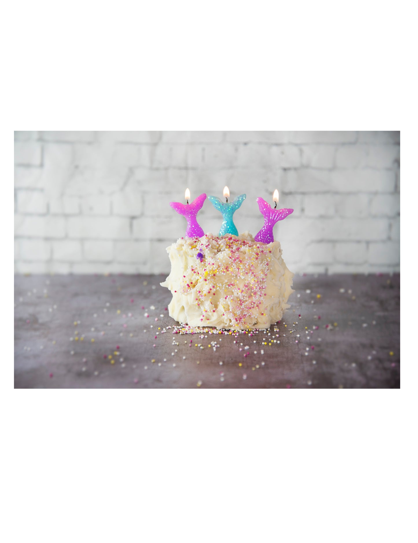 5 розови и сини блестящи свещи с опашка на русалка 6.5 cm