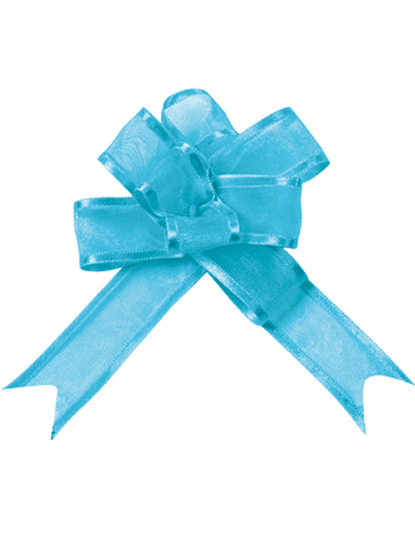 5 мини тюркоазени органзени панделки, 16 мм, за декорация