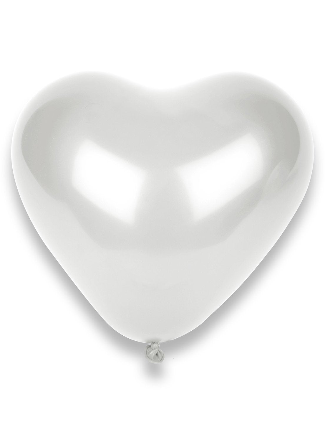 Бели сърцевидни балони за декорация