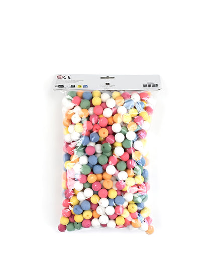 Vue de face du sachet des 500 boules pour sarbacanes pour fête