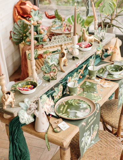 6 чинии с динозаври, честит рожден ден 23 cm картон