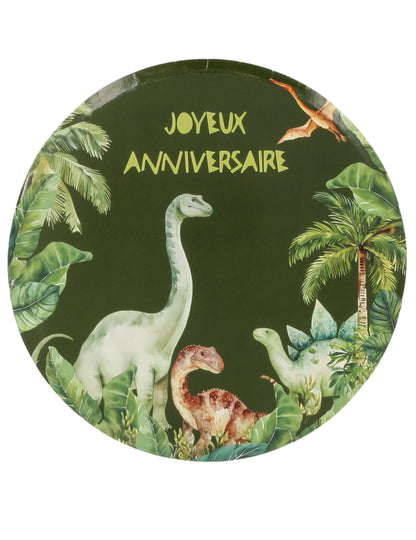 6 чинии с динозаври, честит рожден ден 23 cm картон
