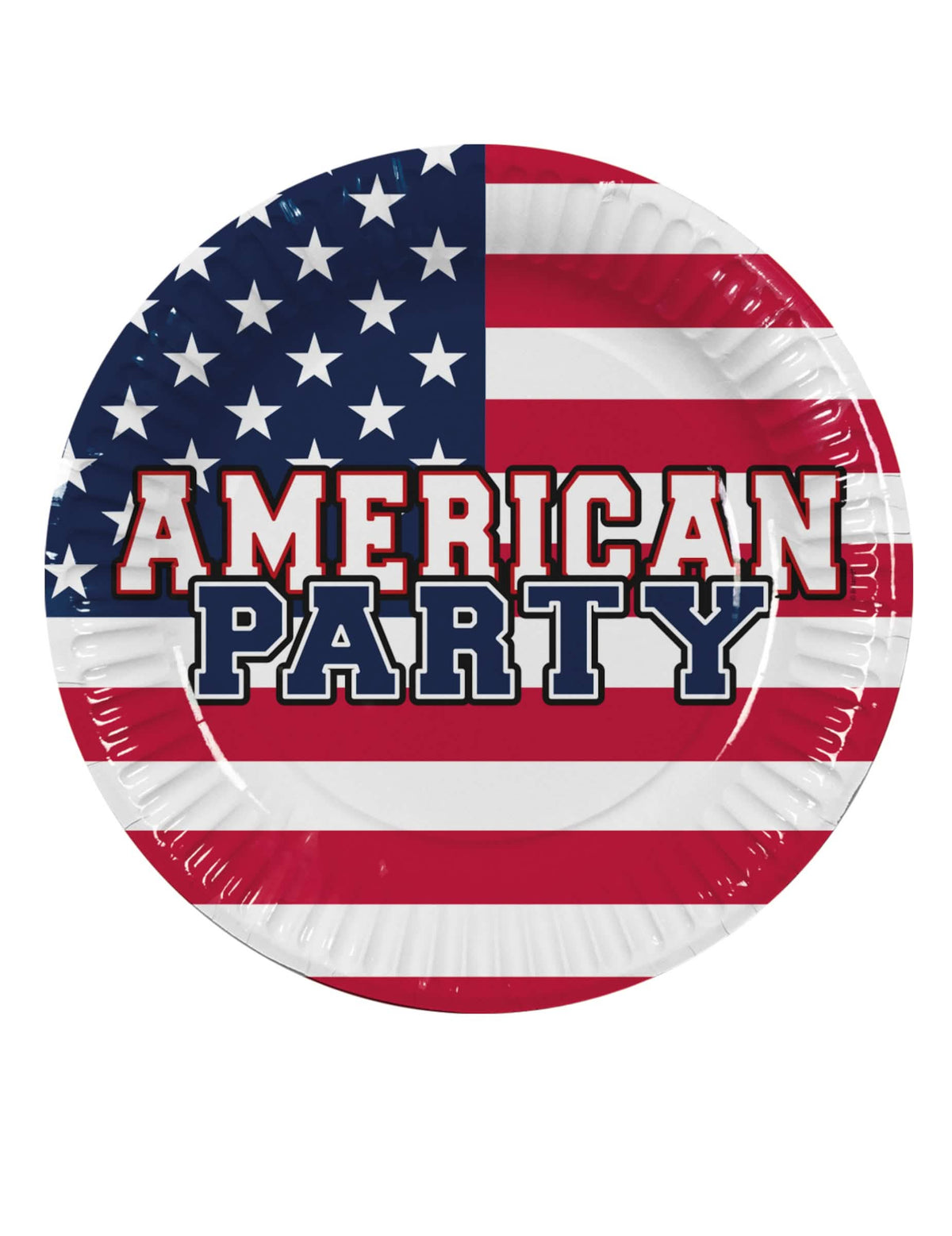 Картонени чинии American party за празник в синьо, бяло и червено в цветовете на американското знаме