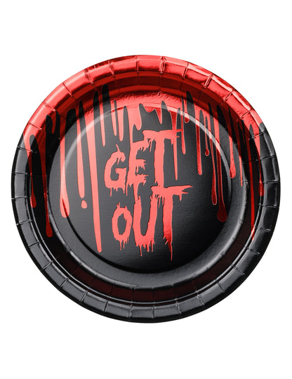 6 Кървави картонени чинии Get Out 18 см