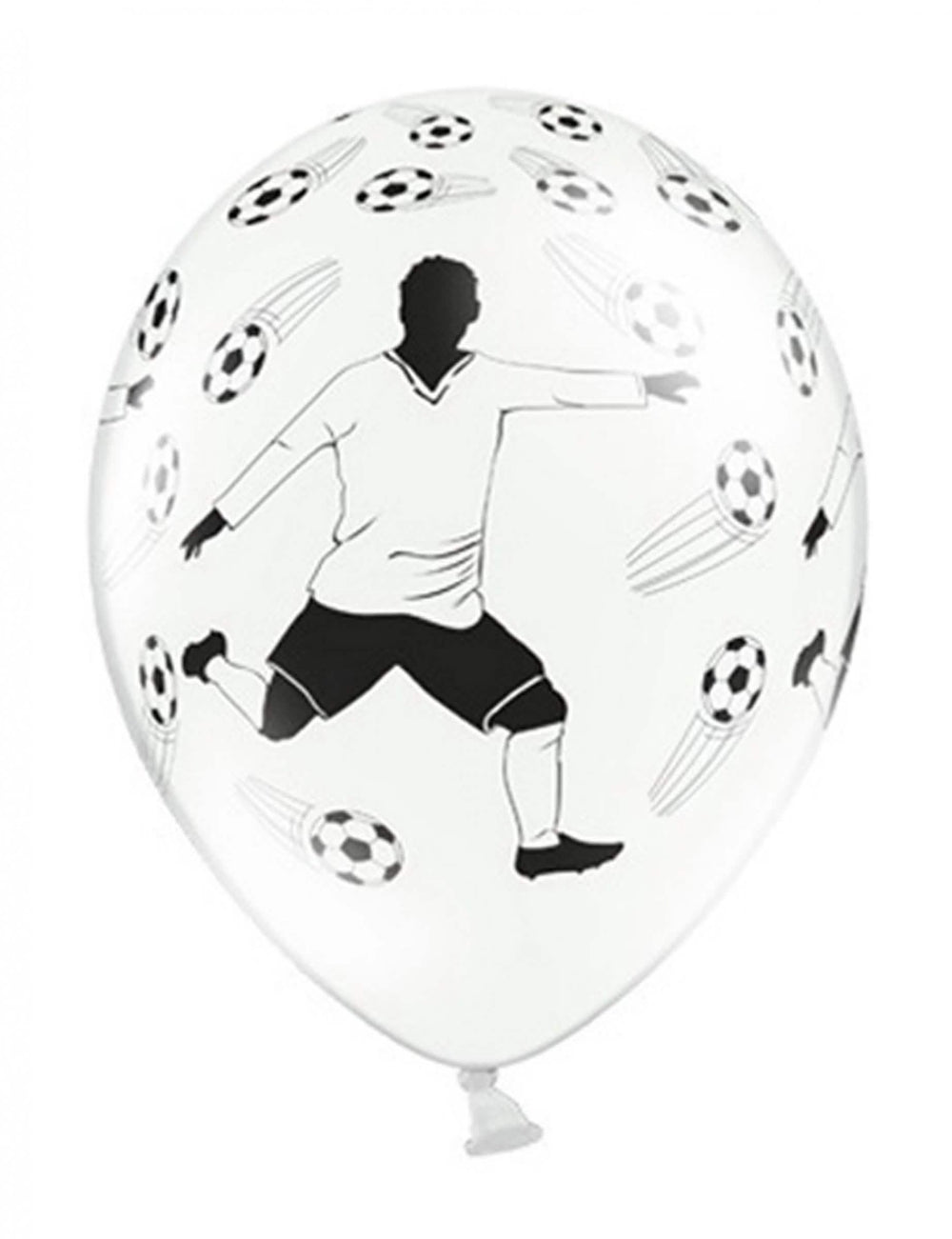 Ballons en latex joueur de foot pour décoration blanc et noir