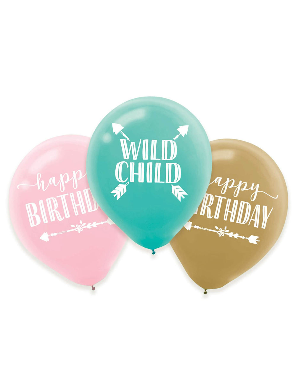 латексови балони за рожден ден бохо за дете розов тюркоаз и злато happy birthday
