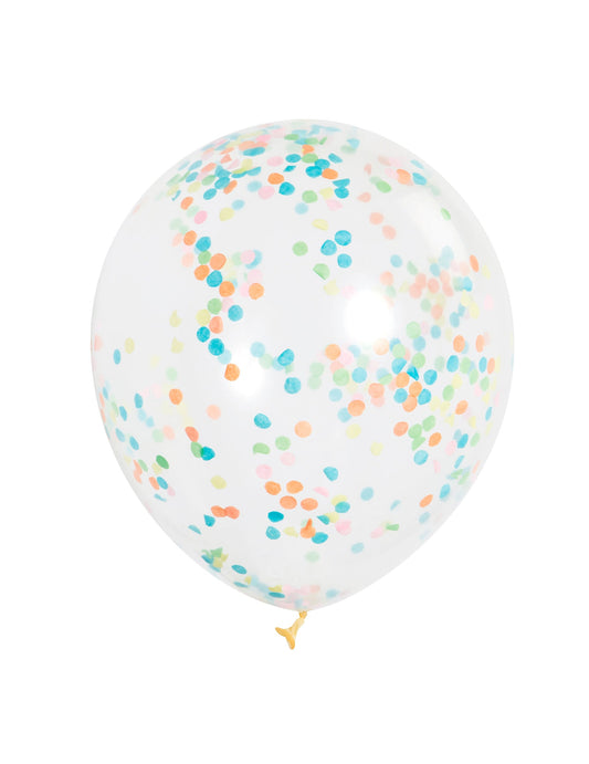 Ballons en latex avec confettis colorés pour fête transparents et multicolores