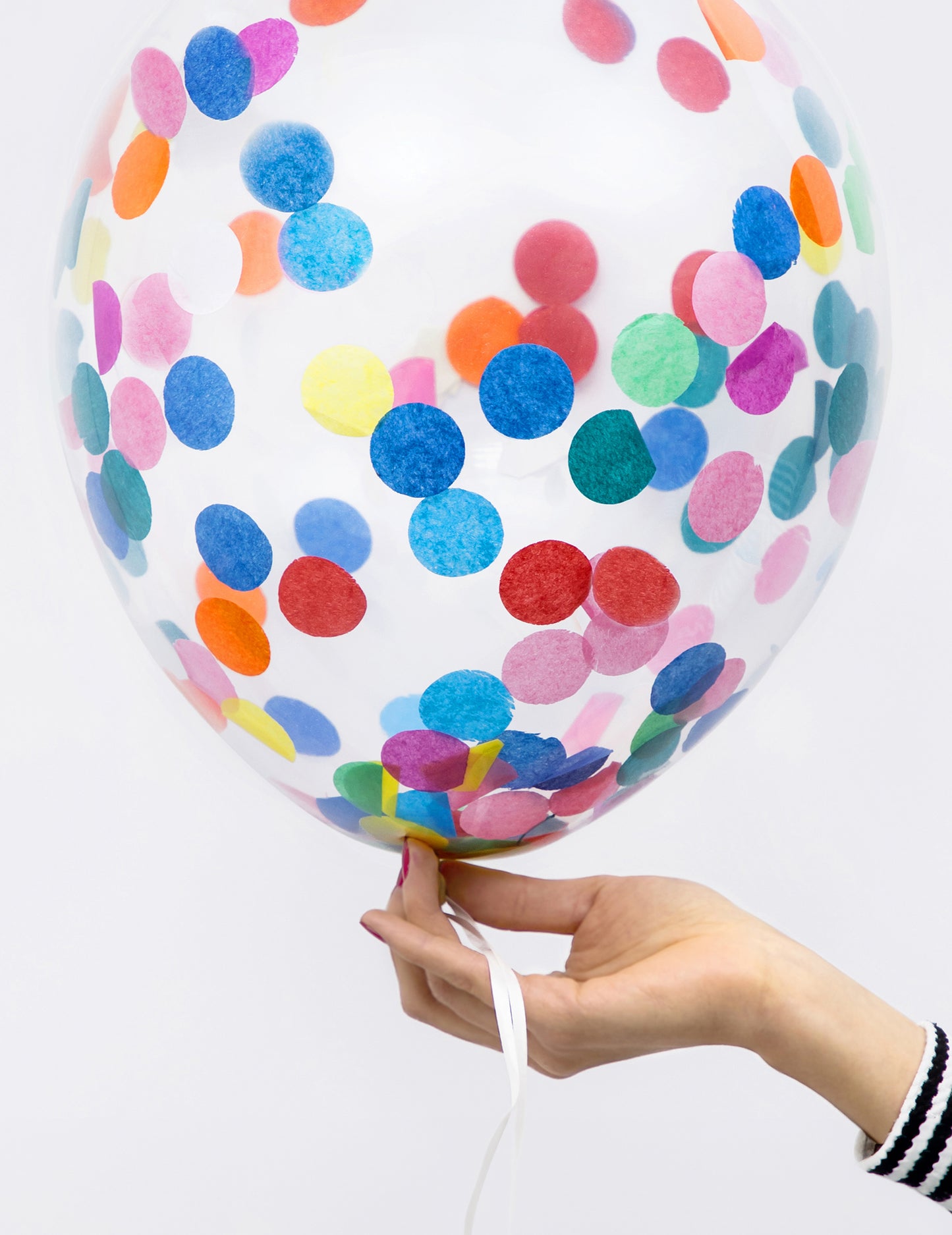 6 прозрачни латексни балони с многоцветни конфети 30 cm