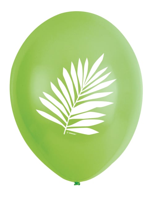 Ballon vert à motif feuille de palmier des ballons en latex tropical chic
