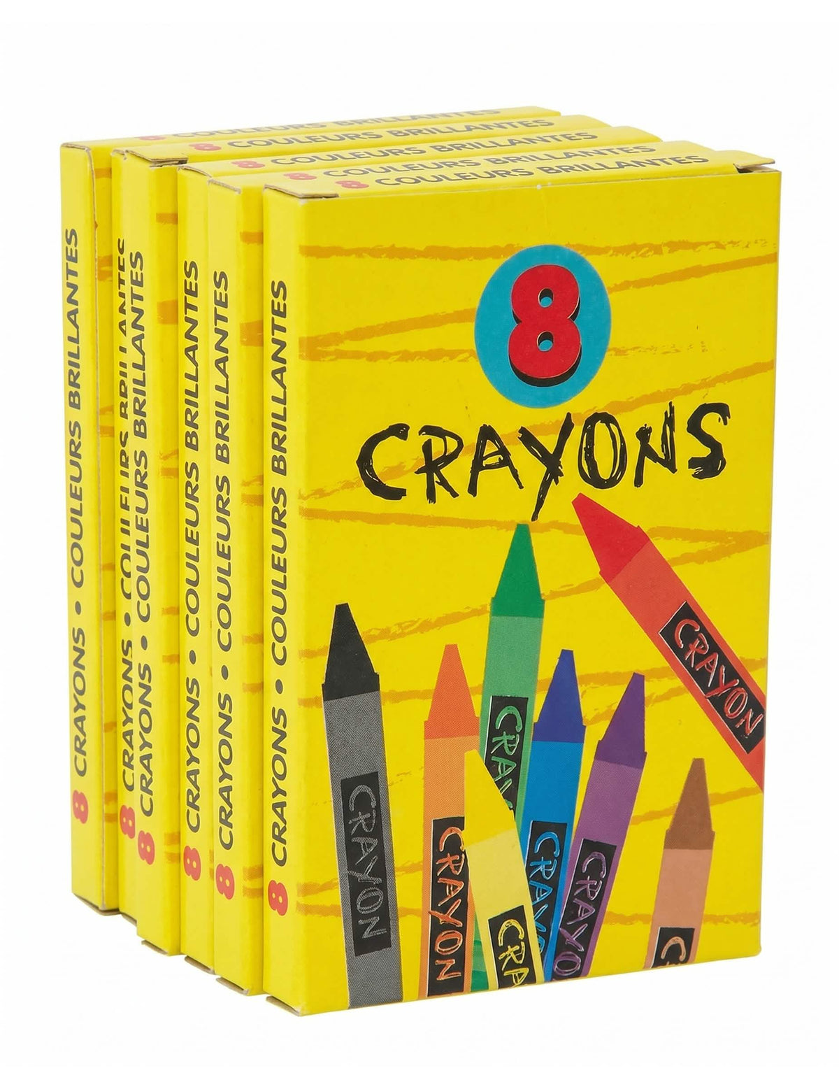 6 boîtes de crayons de couleur 8,8 cm pour anniversaire