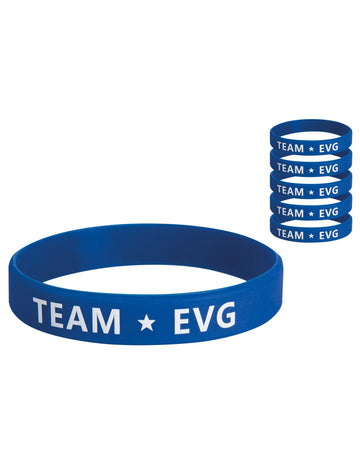 Комплект от 6 сини силиконови гривни Team EVG за мъже